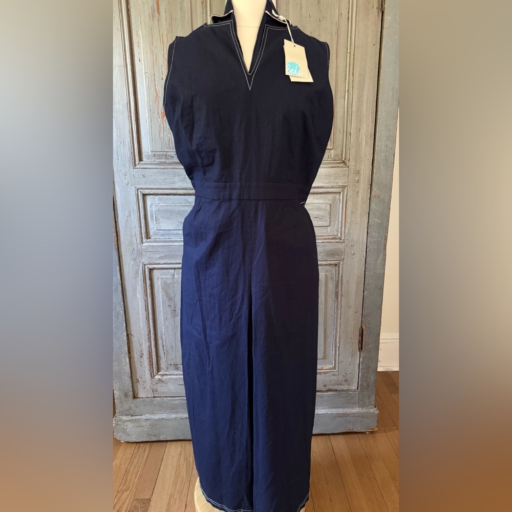 NWT Boden Navy Sleeveless Jumpsuit US14